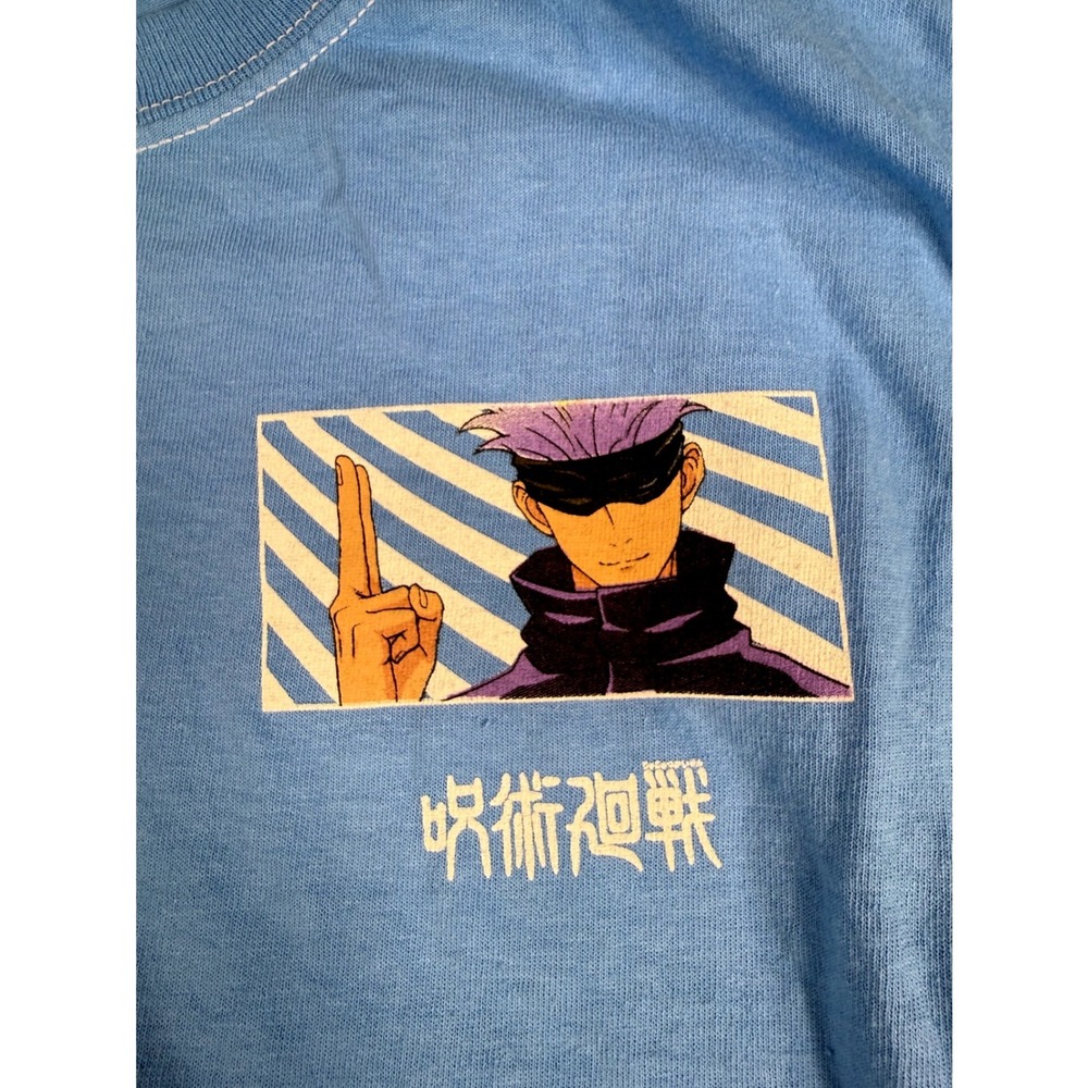 Jujutsu Kaisen Satoru Gojo Blue Graphic T-Shirt Mens Small Anime Tee